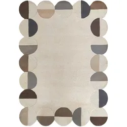 TEPPICH aus Wolle HALLEIN in Natur, geometrisch, 160 x 230 cm