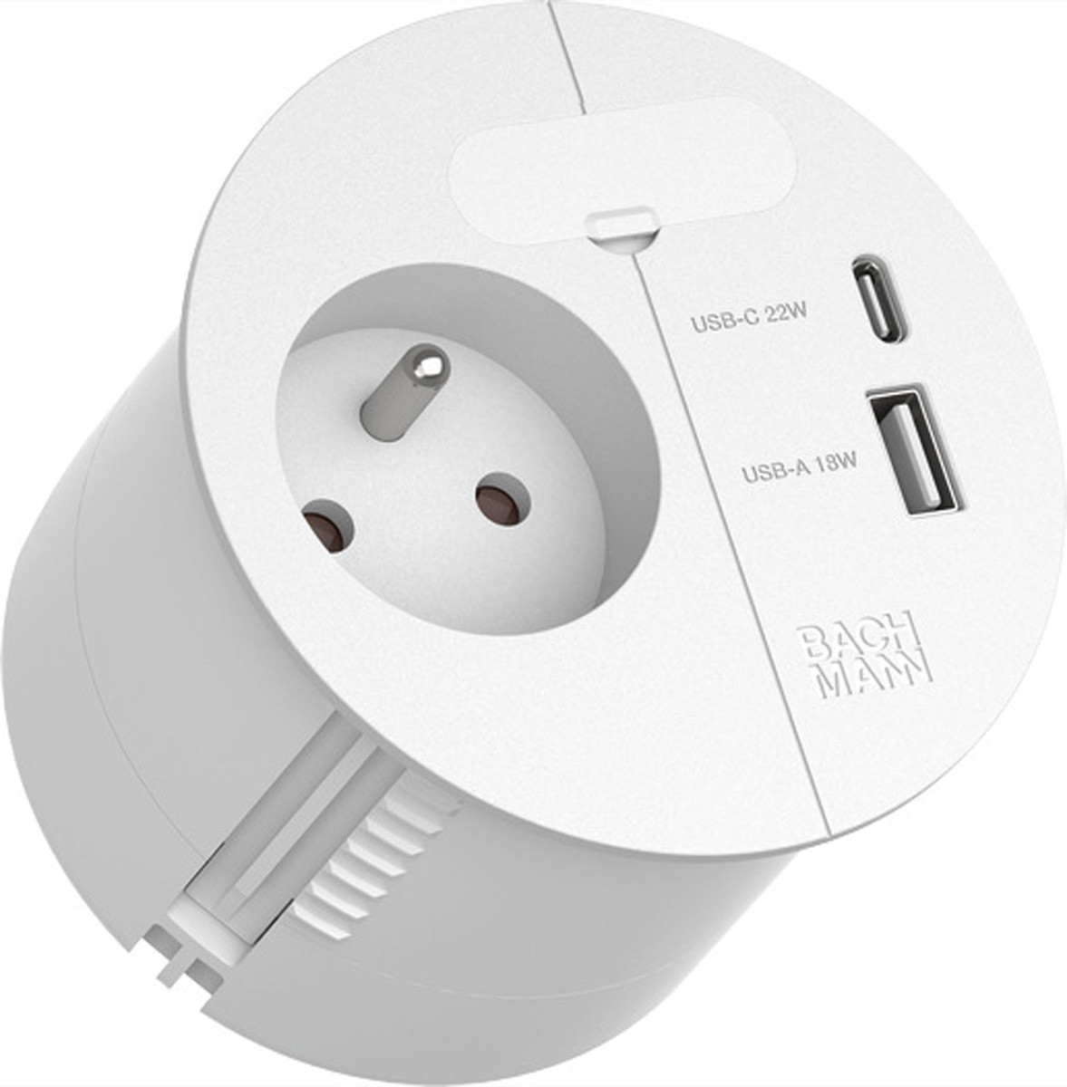 Bachmann Lus Voedingsaansluiting met 1x USB A/C 22W, 1x USB, 1x Keyboard en 0,2m kabel
