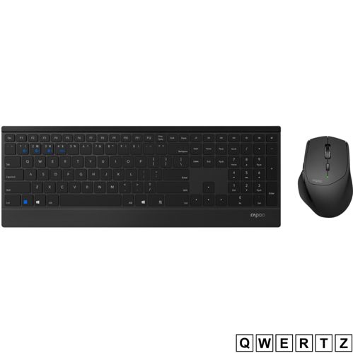 Rapoo 9500M Multi-Mode-Deskset Kabellos, Schwarz
