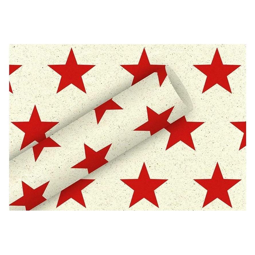 Braun + Company Geschenkpapier Graspapier Grand Star Rot (1x) (1457 22602)