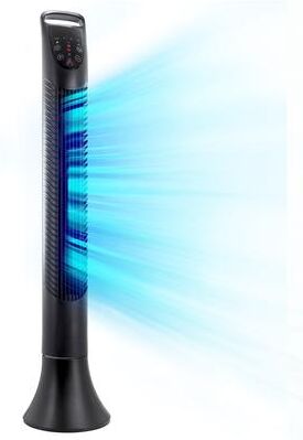 Vie Air 35 Inch Oscillating Tower Fan in Black with Remote Control