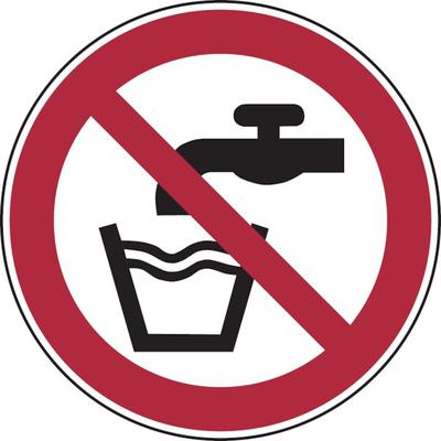 Verbotsschild, Kein Trinkwasser P005 - ASR A1.3 (DIN EN ISO 7010) - 200x0.45 mm Aluminium geprägt