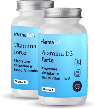eFarmaLab Vitamina D3 Forte Integratore di Vitamina D Offerta BIPACCO 2X30 Capsule