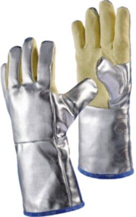Jutec Hitzehandschuhe, L.38cm, Aramid/Preox-Aramid-Alu 5 Finger / Kat.III max.1000° (H115A238-W2)