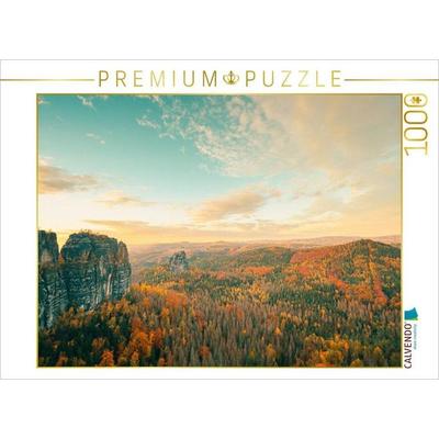 CALVENDO Puzzle Schrammsteine, Sächsische Schweiz | 1000 Teile Lege-Größe 64x48cm Foto-Puzzle für glückliche Stunden