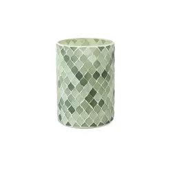 Teelichtglas   , grün , Glas , Maße (cm): B: 10 H: 14