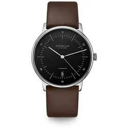 STERNGLAS - NAOS AUTOMATIK - schwarz - silber - premium dunkelbraun / 38MM