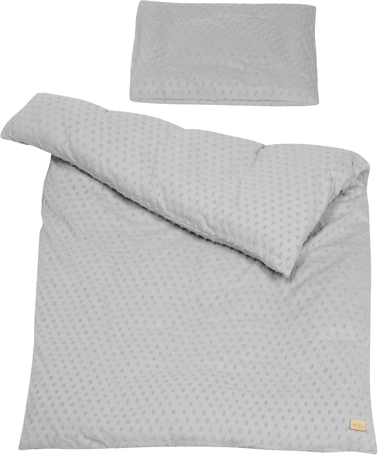 Baumann GmbH beddengoed 2-delig Lil Planet zilvergrijs, Terry Dot 80% katoen en 20% polyester, kussensloop 40x60 cm en dekbedovertrek 100x135 cm