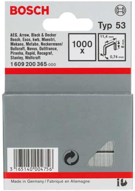 Serre-fils fin BOSCH type 53 11,4 x 0,74 x 8 mm (1609200365)