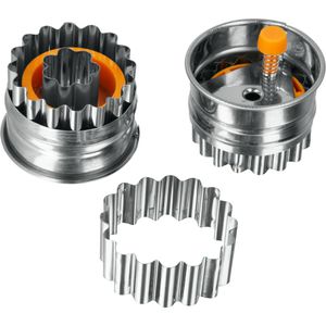 Metaltex Ausstechformen Linzer-Ausstecher, Set, Rosette, aus Edelstahl, mit Auswerfer, 4,8 cm, 2-teilig