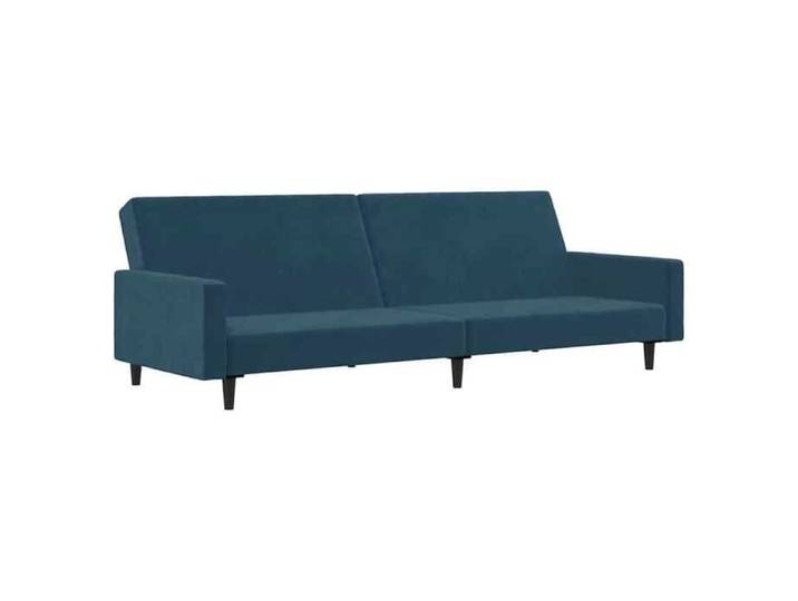 En solde  Canapé-lit double - SWEETY - Canapé Convertible 2 Places - Bleu Velours LV957
