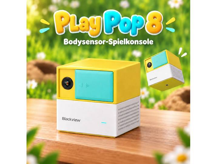 blackview PlayPop 8 AI-Tracking-Bewegungs Spielekonsole für kinder/Familie, Bewegungssteuerung, Multiplayer, Datenschutz, kompakt und tragbar