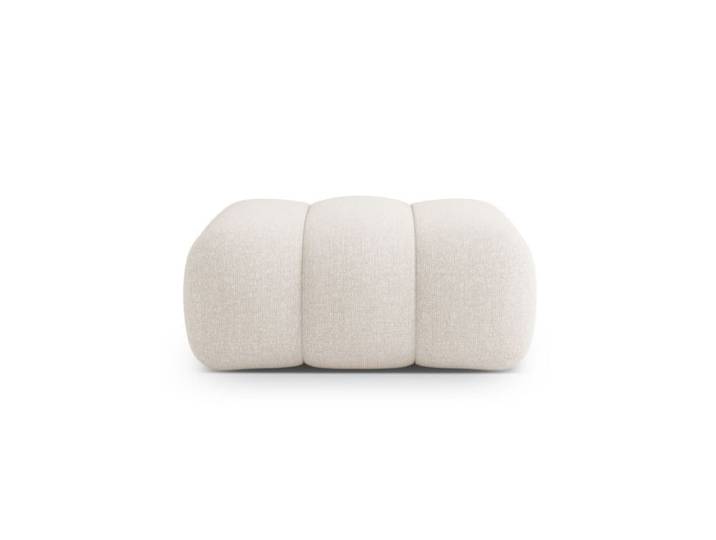 Pouf en chenille beige clair