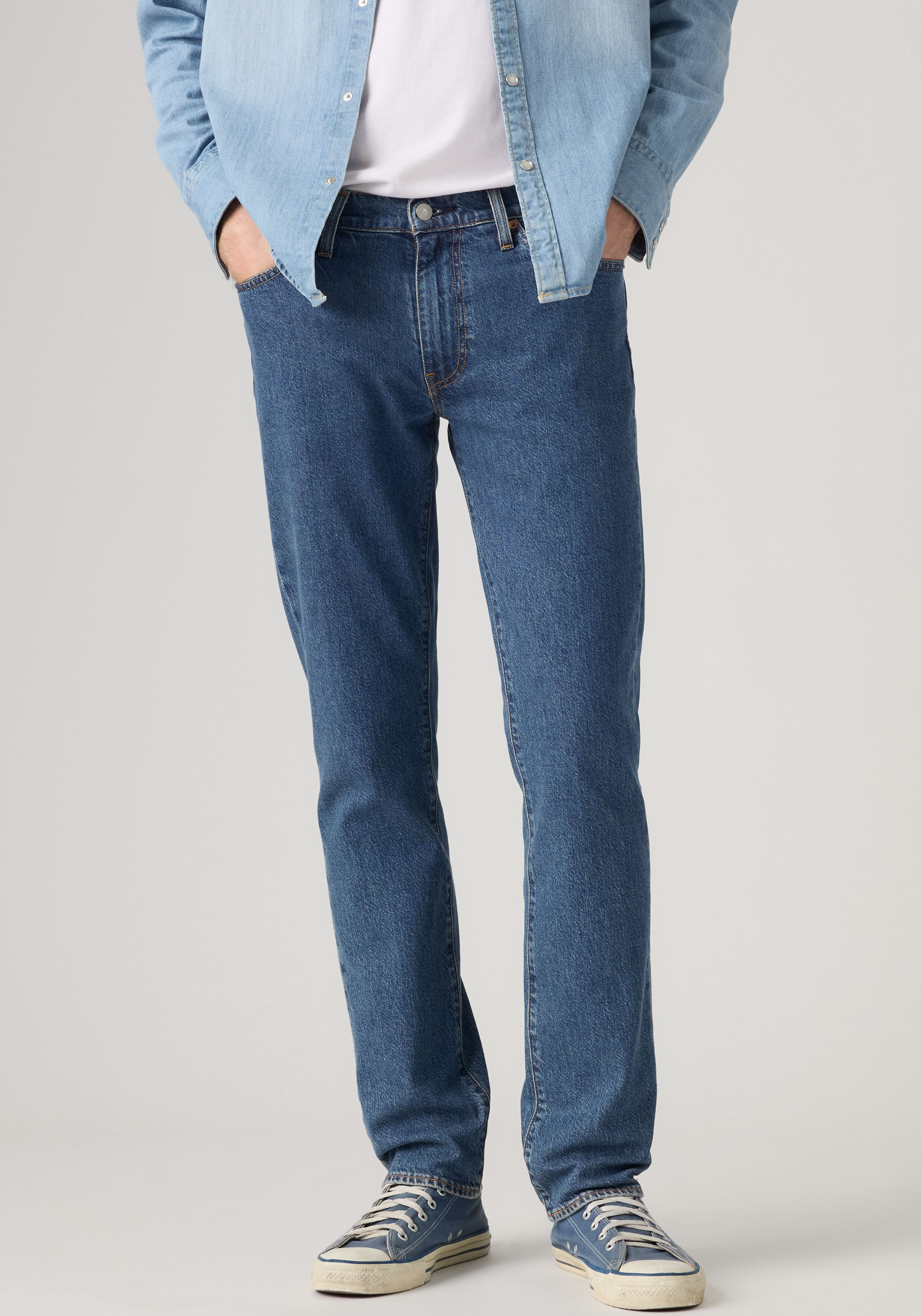 Slim-fit-Jeans LEVI'S "511 SLIM", Herren, Gr. 30, Länge 30, blau (laugh it off), Denim/Jeans, Obermaterial: 99% Baumwolle, 1% Elasthan, slim fit lang, Jeans Slim-fit-Jeans, mit Stretch laugh it off 30, Länge 30