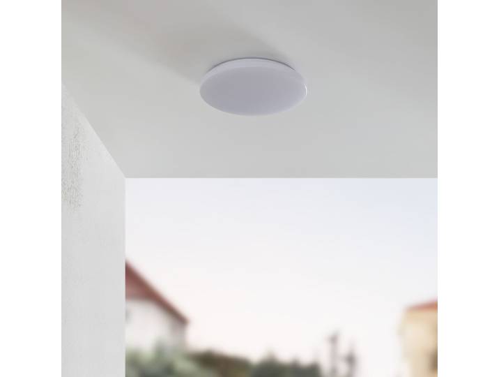 Plafonnier LED Doki 4 000 K Ø34 IP44 blanc - Lindby - Balcon - Plastique - Rond