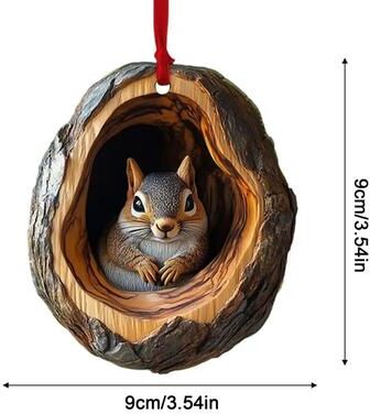 Uplift Treasures Christmas Animal Acrylic Pendant Ornaments squirrel