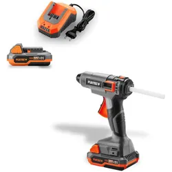 FUXTEC 20V Akku Heißklebepistole FX-E1GG20 SET - mit 1x Akku 2Ah, 1x Ladegerät 2.4A