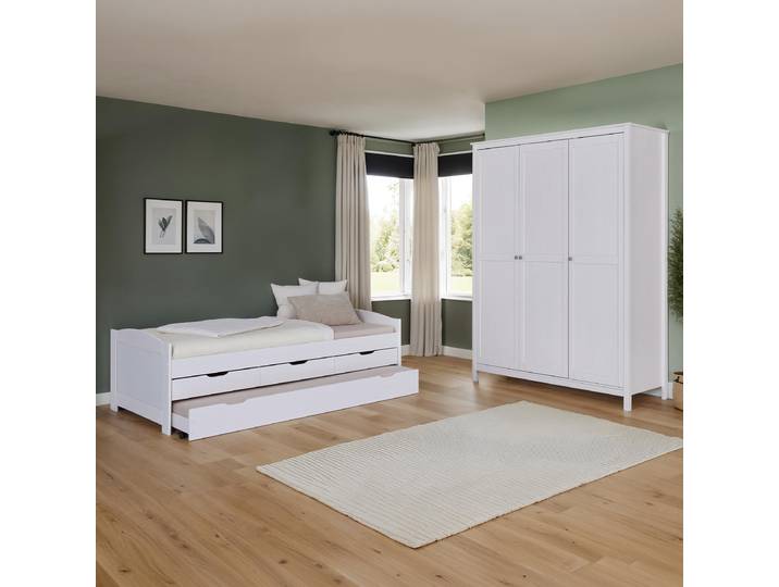 Chambre Chilly lit à tiroir 155cm Blanc