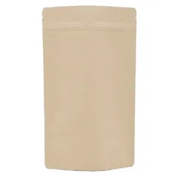 500 Doypack Bodenbeutel Standbodenbeutel aus Kraftpapier braun 130x225+80mm