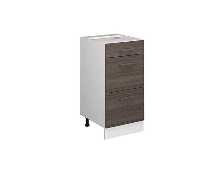 Vicco Küchenunterschrank R-Line, Edelgrau, 40 cm 3 Schubladen · Ohne Arbeitsplatte · Höhenverst. Füße · Leichter Zugriff · Frei kombinierbar