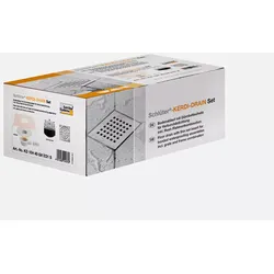 Schlüter Systems KERDI-DRAIN Set Entwässerungs-Set mit vertikalem Ablauf Designrost SQUARE