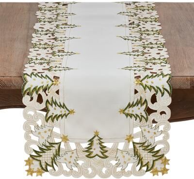 Saro Lifestyle Christmas Trees Holiday Table Runner