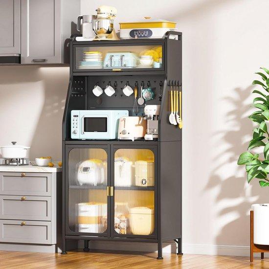 Famanu Küchenschrank mit Lochplatte - Stehendes Küchenregal 76 cm