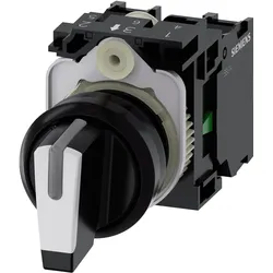 Siemens Selector switch, 22mm, black, white, Schalter + Taster, Schwarz