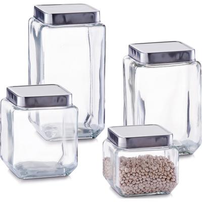 Vorratsglas ZELLER PRESENT, transparent, B:11cm L:11cm, Glas, Lebensmittelaufbewahrungsbehälter, dekorativ und praktisches Set