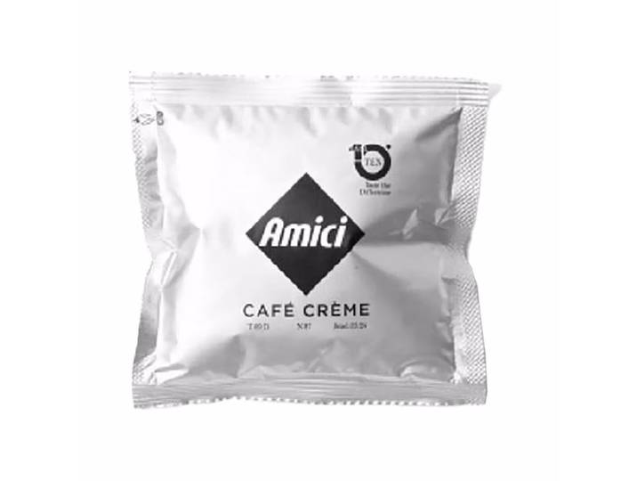 Amici 50 Stk. einzeln verpackt Cremé Kaffepads – Diverse Kaffeekapseln/Kaffeepads – weiss / braun