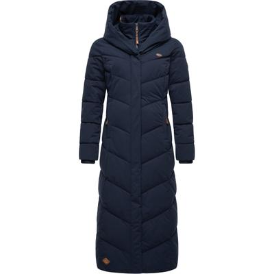 Steppmantel RAGWEAR "Natalka Extralong", Damen, Gr. 6XL (52), blau (navy), Außenmaterial: 100% Polyester. Innenfutter: 100% Polyester. Wattierung: 100% Polyester, tailliert extralang, Ärmel ohne Ärmelschlitz Strickbündchen, Mäntel Steppmantel,...