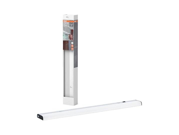 OSRAM vlakke onderkastlamp met sensor, in zilver van aluminium, koudwit, IP20-bescherming, voor onderkastplankverlichting