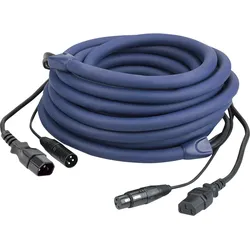 DAP FP12 - IEC/XLR M - IEC/XLR F - DMX / Power 3m LICHT Strom- und Signalkabel
