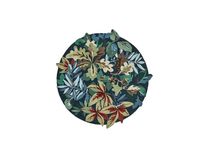 Runder Designer Teppich „Robins Wood“ - handgetuftet, aus 100% reiner Schurwolle Forest Green Ø 150 cm Sanderson