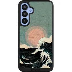 Nivocase Handyhülle für Samsung Galaxy A55 5G Hülle NIVOpure Case Schwarz Kunst Meer Welle (Samsung Galaxy A55), Smartphone Hülle, Schwarz