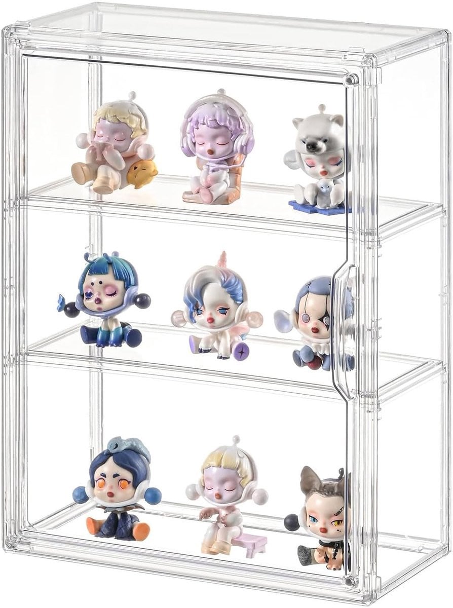 Omgoods 3-Delige Acryl Pop Figuren Displaykast met Magnetische Deur