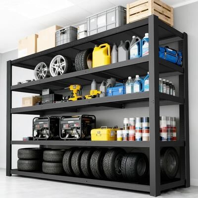 AISWORD "84"" H Garage Shelving Unit,Heavy Duty Storage Shelves,Adjustable Metal Rack,Metal Board"