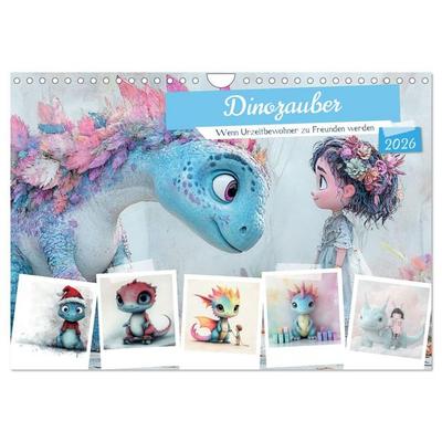 Dinozauber – Wenn Urzeitbewohner zu Freunden werden (Wandkalender 2026 DIN A4 quer), CALVENDO Monatskalender
