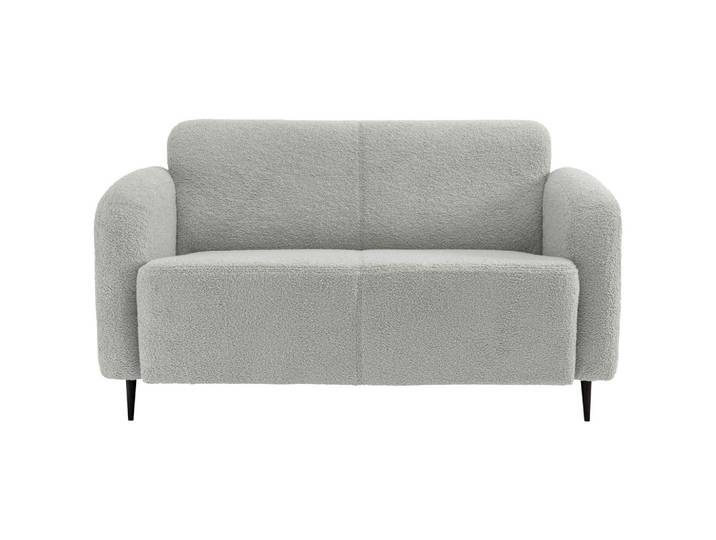 2-Sitzer-Sofa Marone Hellgrau Teddystoff