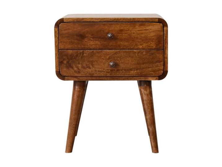 Artisan Furniture Nachttisch Levitate, Braun, Holz, Echtholz,Mangoholz, Holz Optik, Rechteckig, 45x55x35 cm, Schlafzimmer, Nachttische