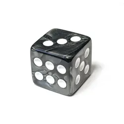 Würfel (schwarz, weiße Punkte)