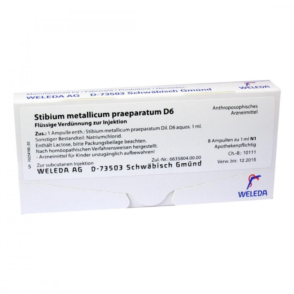 WELEDA AG Stibium Met. Praeparatum D6 Ampullen 01626724