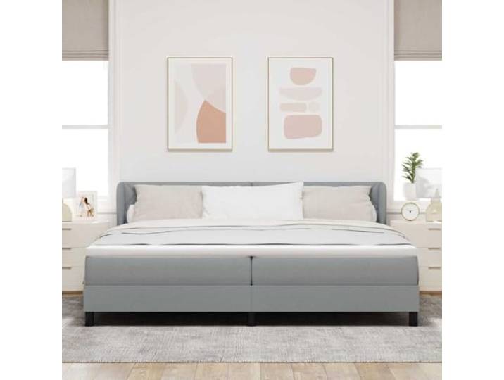 KTHLBRH Boxspringbett hellgrau 200 x 200 cm Kopfteil verstellbar, Matratze mit mittlerer Härte, Gestell aus massivem Kiefernholz