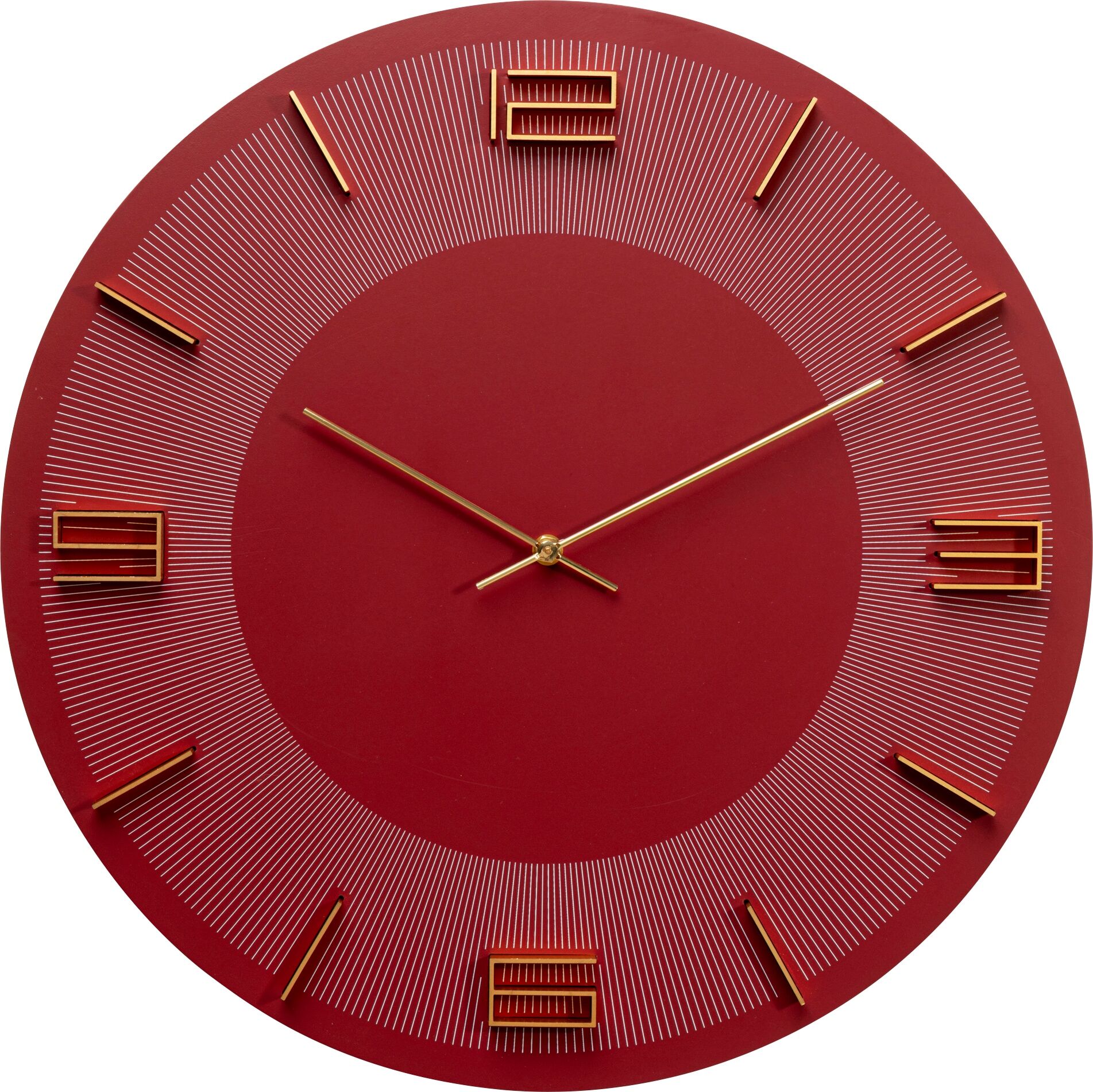 Wanduhr KARE DESIGN "Leonardo Ø49cm", rot, B:48,5cm H:48,5cm T:1,1cm, Wanduhren, Wanduhr, in verschiedenen Farben rot B/H/T: 48,5cm x 48,5cm x 1,1cm