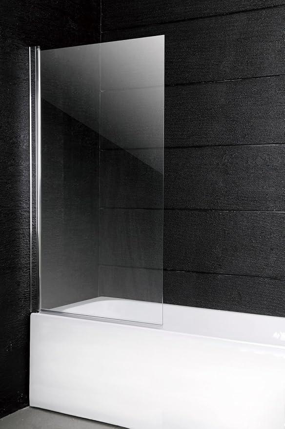 Duschwand für Badewanne I 140 x 90 cm große Duschglaswand I Duschtrennwand für Badewanne aus 6mm dickem Sicherheitsglas I Hochwertige Duschabtrennung I Badewannenaufsatz