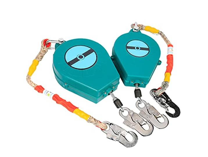 HJKHNK Absturzsicherung Einziehbar, Höhensicherungsgerät, Absturzsicherung Fallschutz Seil mit Selbstsichernder Haken für Dach-Decker, 2St, Last-150KG