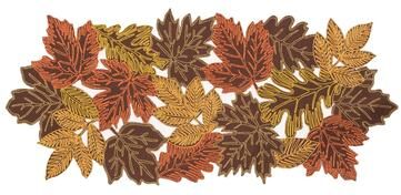 Manor Luxe Autumn Leaves Embroidered Cutwork 15 by 70-Inch Table Runner - 1570