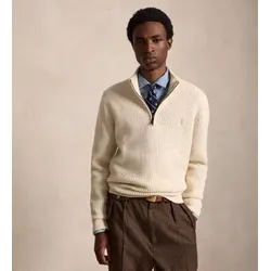 Polo Ralph Lauren für Herren. 710B26770005 Pullover aus Woll-Baumwoll-Mischung in cremeweißem Waffelstrick (XL), Lässig, Wolle