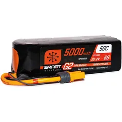 Spektrum 5000mAh 6S 22.2V Smart G2 LiPo 50C IC5 (5000 mAh, 22.20 V)