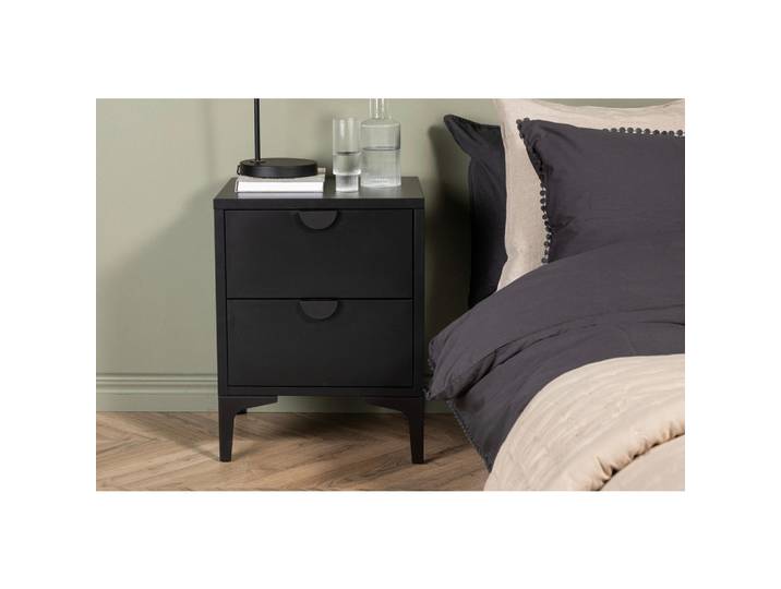 Livetastic Nachttisch, Schwarz, Metall, rechteckig, 45x59x40 cm, Schlafzimmer, Nachttische